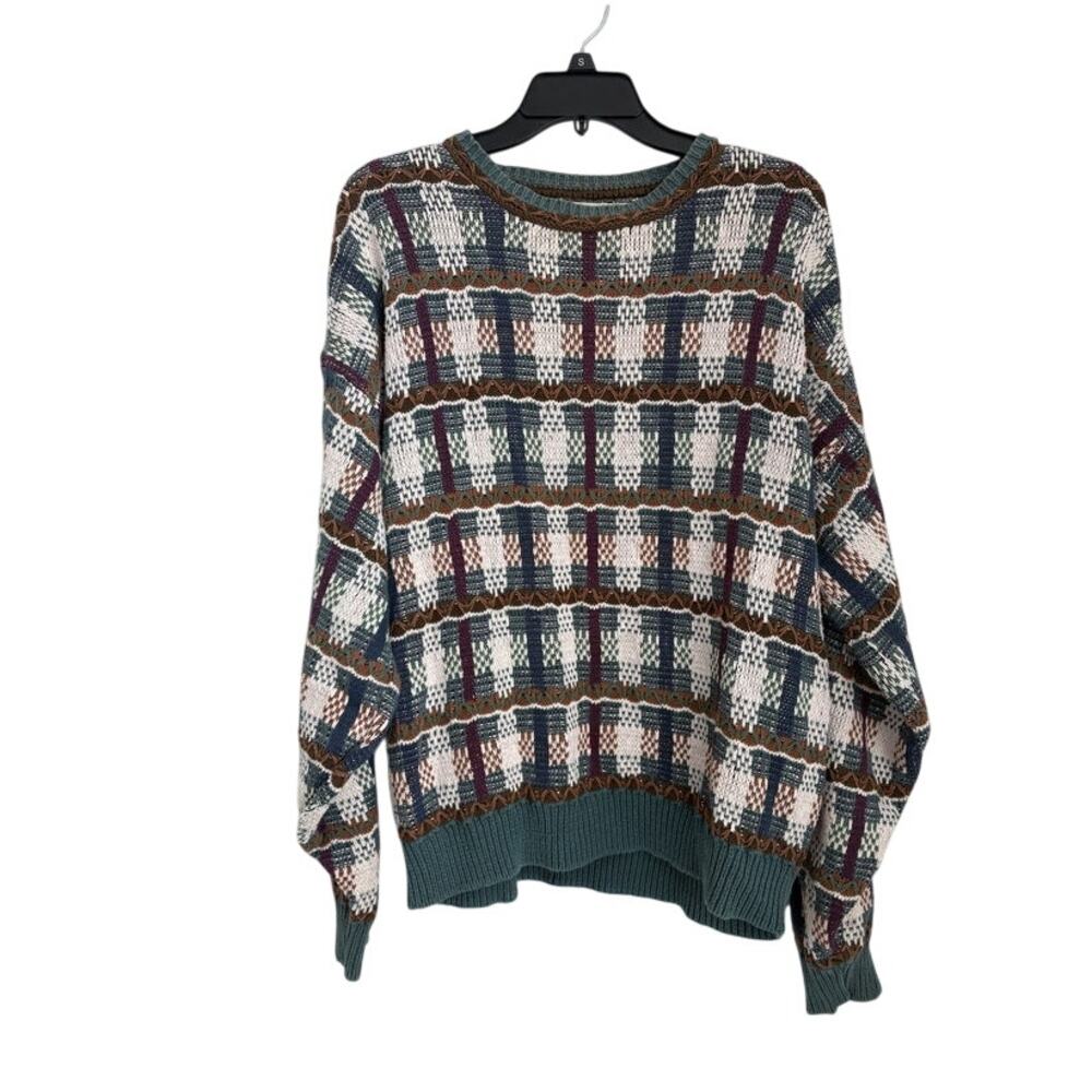 Vintage Crsossings Abstract Geometric Sweater Size Large